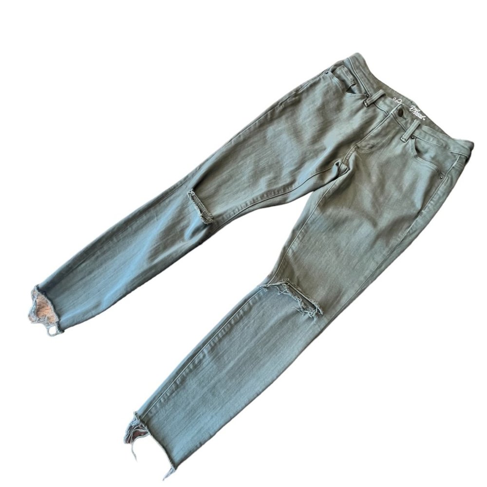 Universal Thread Jeans Women 4 Distressed Jeggings Mid Rise Green (Sz4 W27 L27)